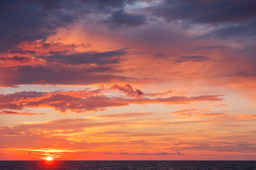 sunset over the sea