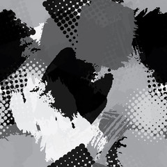 Seamless monochrome vector grunge background