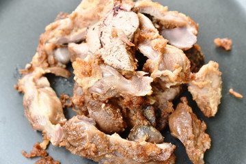 deep fried chicken liver and gizzard on plate