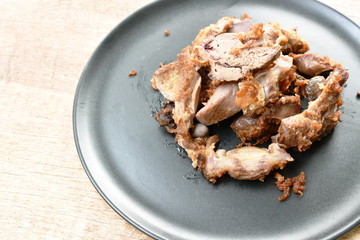 deep fried chicken liver and gizzard on plate