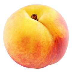 Ripe full apricot fruit isolated on white background with clipping path. Full depth of field.