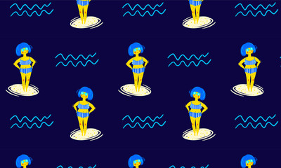 Girl on the beach background