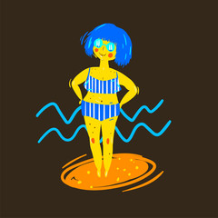 Cool gilr on the beach