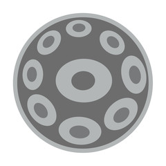 Hangdrum, handpan, musical instrument. Object on a white background. Vector illustration. 