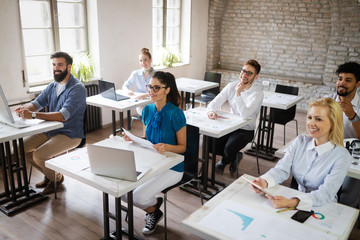 Successful business group of people at work in office