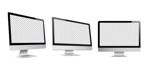 Computer display; screen isolated; realistic style vector mockup