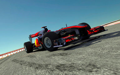 The image of sports car F1 3D illustration