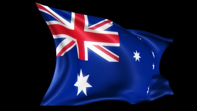 waving transparent alpha australian flag
