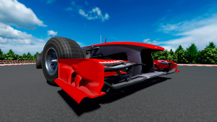 The image of sports car F1 3D illustration