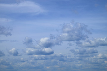 background white fluffy clouds high in the sky