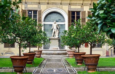 Fototapeta na wymiar Garden at Palazzo Medici Riccardi, Florence, Italy