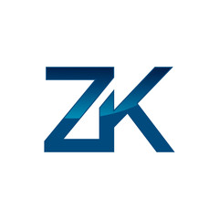 Obraz premium Initial ZK letter logo design template