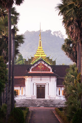 Picturesque of Luang Prabang National Museum at dusk.