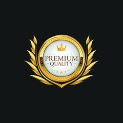 Circle Premium Quality Badge Label Luxury Gold Design Element Template for packaging