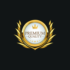 Circle Premium Quality Badge Label Luxury Gold Design Element Template for packaging