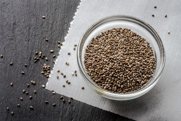 Chia Seeds in an Ingredient Bowl