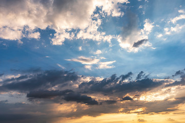 Obraz premium Dramatic sunset and sunrise morning evening twilight sky