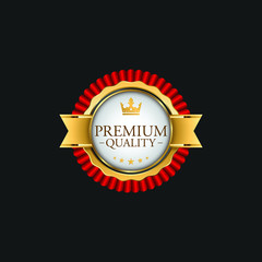 Circle Premium Quality Badge Label Luxury Gold Design Element Template for packaging
