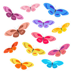 Fototapeta na wymiar collection of colorful butterflies for your design