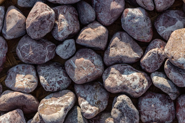 Red marble chips texture For use in landscape design, and decoration in floristics