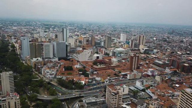 Drone Aerial footage of Cali, Colombia in South America
