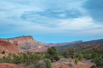 Capitol Reef valley after sunset