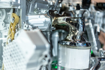 detail of engine in car