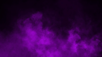 Obraz premium Purple fog and mist effect on black background. Smoke texture . Design element