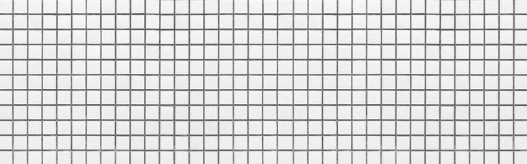 Panorama of White tile wall Semless background Bathroom and texture