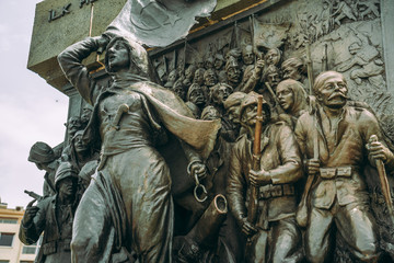 Fototapeta na wymiar Ataturk Monument on the horse is a monument in İzmir. Turkey dedicated to the Turkish War of Independence depicting equestrian Mustafa Kemal Ataturk.