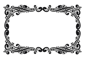 Vintage black frame with empty place for your text or other design, vector illustration greeting card. 