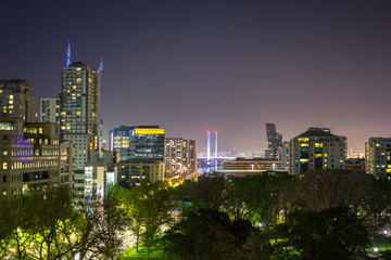 Obraz premium Night view of melbourne city australia