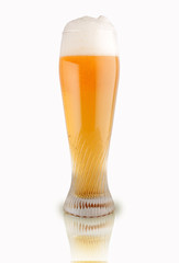 glass of beer on a white background. drink
