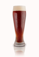 glass of beer on a white background. drink