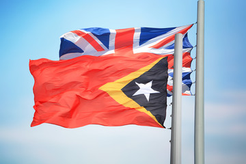 East Timor and British flags