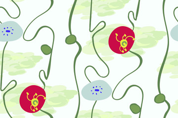 vector stylized modern seamless floral pattern scandinavian