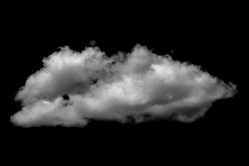 White cloud isolated over a black background realistic cloud.