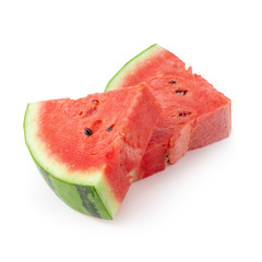 Sliced of watermelon isolated over white background.