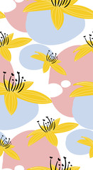 vector stylized modern seamless floral pattern scandinavian