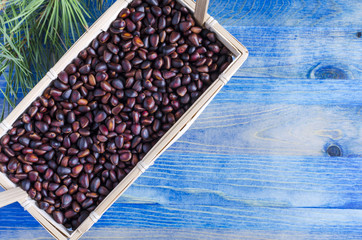 natural products pine nuts in the basket