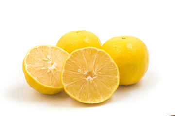Fototapeta na wymiar Fresh Persian lime. Cut in half
