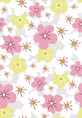 vector stylized modern seamless floral pattern scandinavian