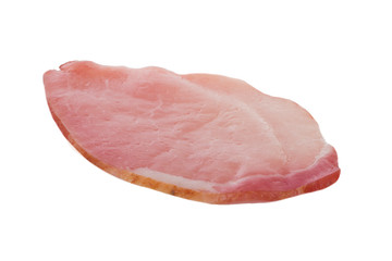 cut of ham isolated on white background