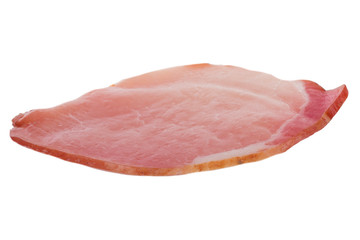 slice of ham isolated on white background