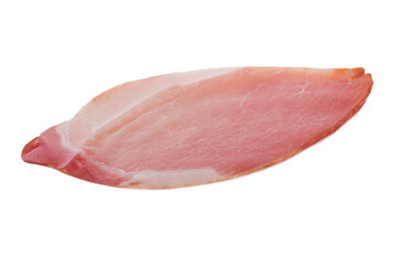 slice of ham isolated on white background