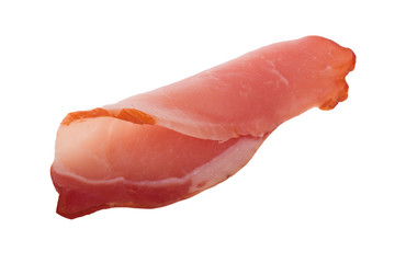 cut of ham isolated on white background