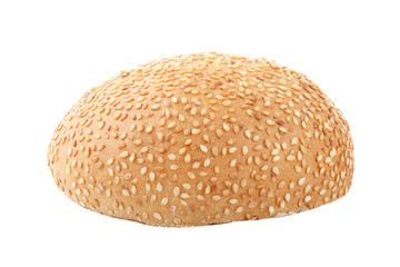 hamburger roll isolated on white background