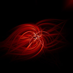 fractal abstractTechnology background concept background illustration wallpaper.red fractal on a black background 