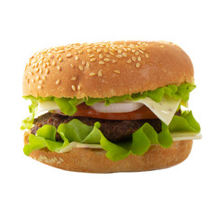 hamburger isolated on white background