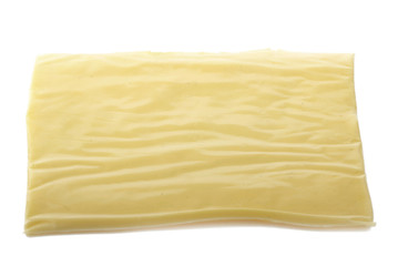 slice of cheese isolated on white background
